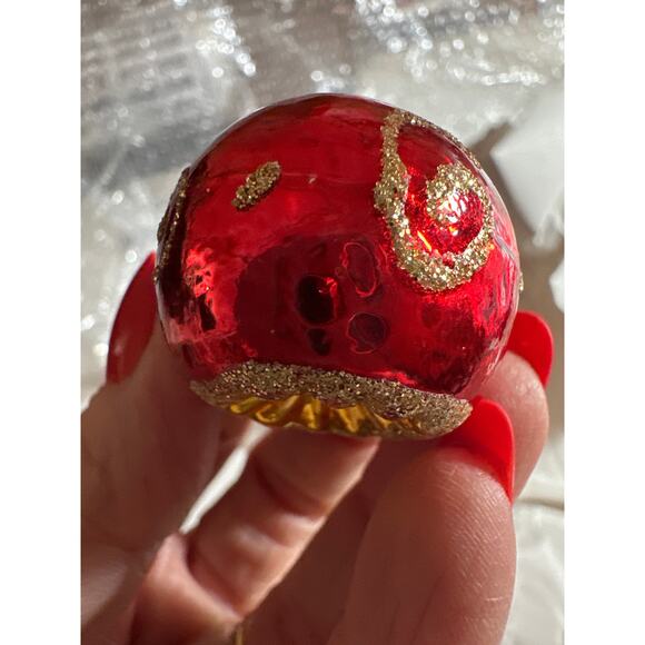 Vintage Mercury glass ornament set 1950s 1960s stocking teddy doll grannycore - Picture 5 of 7